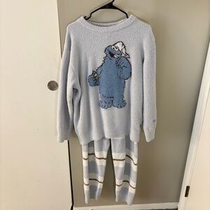 Rare Gelato Pique Sesame Street Cookie Monster Crewneck and Pants Two Piece Set